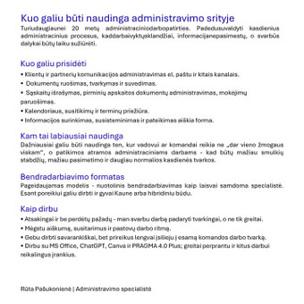 Virtualaus asistento paslaugos Kaunas Rūta Pašukonienė nuotrauka 1