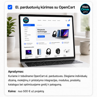 El. parduotuvių kūrimas su OpenCart Vilnius Romualdas.Č nuotrauka 6