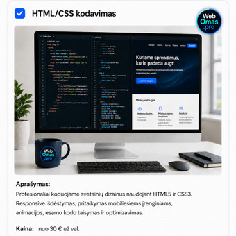 HTML/CSS kodavimas Vilnius Romualdas.Č nuotrauka 8