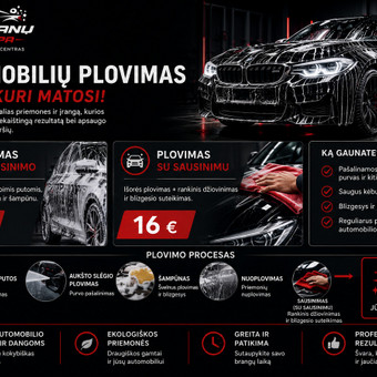 Automobilio plovimas su sausinimu Kaunas MB Partizanų auto spa nuotrauka 8