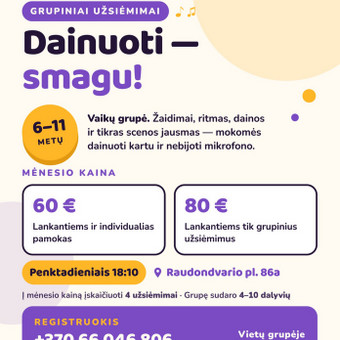 Grupinės dainavimo pamokos Kaunas Studija "Noriu Dainuoti" nuotrauka 2