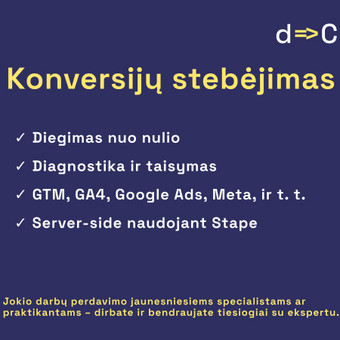 Konversijų (pirkimų, užklausų ir pan.) stebėjimo diegimas ir taisymas Molėtų rajonas dCompetence nuotrauka 2