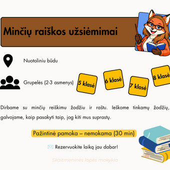 Minčių raiškos užsiėmimai Vilnius Greta S. | Skaitmeninės lapės mokykla nuotrauka 5