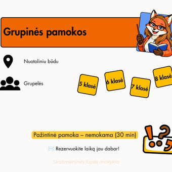 Grupinės pamokos (5, 6, 7, 8 kl.) Vilnius Greta S. | Skaitmeninės lapės mokykla nuotrauka 6