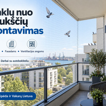 Tinklų ir spyglių nuo paukščių montavimas Klaipėda Arūnas nuotrauka 19