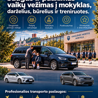 Vaikų vežimas į mokyklą, būrelius, treniruotes Vilnius autoGO rental nuotrauka 8