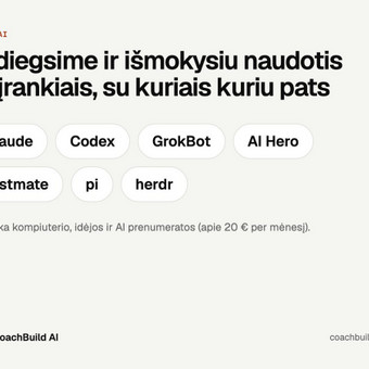 Kuriame kartu: svetainė ar programėlė su AI Vilnius CoachBuildAI nuotrauka 3