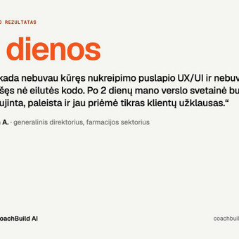 Svetainės kūrimas su AI Vilnius CoachBuildAI nuotrauka 4