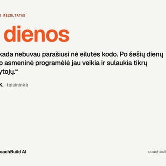 Interneto ir mobiliųjų programėlių kūrimas Vilnius CoachBuildAI nuotrauka 5