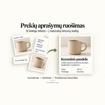 Produktų aprašymų rašymas Kaunas Parengiu prekių informaciją el. parduotuvėms nuotrauka 1