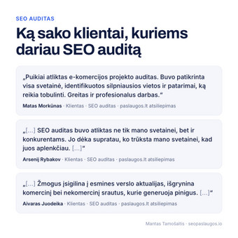 SEO Auditas (nemokamai) Vilnius Mantas Tamošaitis nuotrauka 6