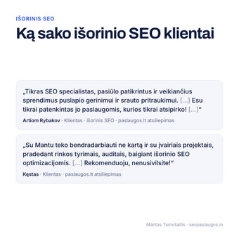 Išorinis SEO (išorinio SEO optimizacija) Vilnius Mantas Tamošaitis nuotrauka 7