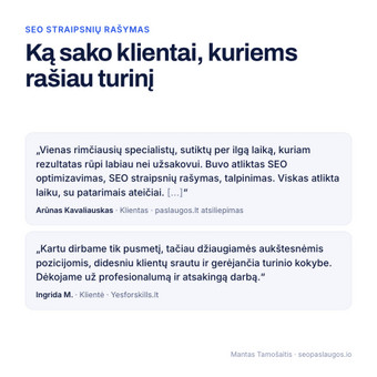 SEO straipsnių rašymas Vilnius Mantas Tamošaitis nuotrauka 1