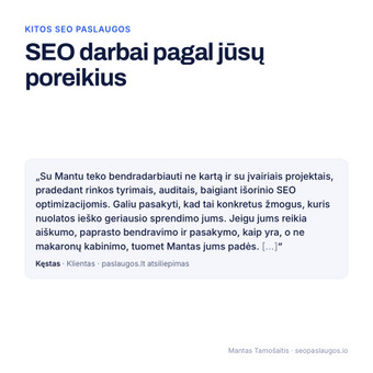 Kitos SEO Paslaugos Vilnius Mantas Tamošaitis nuotrauka 11