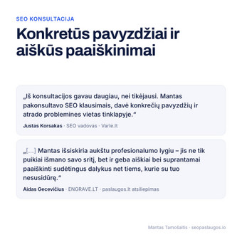 SEO konsultacija (nemokamai) Vilnius Mantas Tamošaitis nuotrauka 10