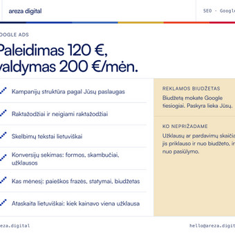Google Ads reklama Vilnius Areza Digital nuotrauka 4