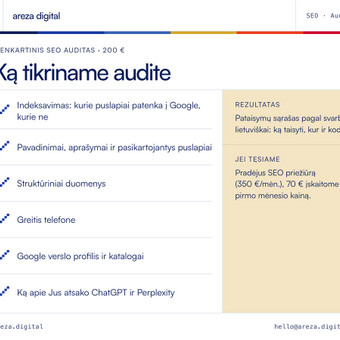 SEO optimizavimas Vilnius Areza Digital nuotrauka 3