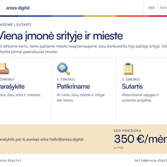 SEO priežiūra: auditas ir pataisymai pirmą mėnesį Vilnius Areza Digital nuotrauka 5
