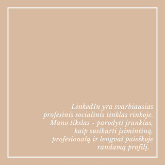 Kaip atnaujinti savo Linkedin, kad patrauktumėte vadovų dėmesį. Visi patarimai, kaip konkrečiai jums susikurti tokį profilį, kad potencialūs darbdaviai, lengvai jus rastų ir susižavėtų. Vilnius Vytautė Jurgaitytė nuotrauka 4 LinkedIn konsultacija Vilnius Vytautė Jurgaitytė nuotrauka 4