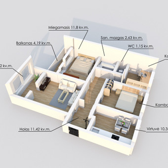 Kad būsto reklama būtų vizualiai patrauklesnė- užsakome 3 D planus, vizualizacijas. Šiauliai Sigita Brazdeikiene nuotrauka 17 3 D planų užsakymas objekto pateikimui Šiauliai Sigita Brazdeikiene nuotrauka 17