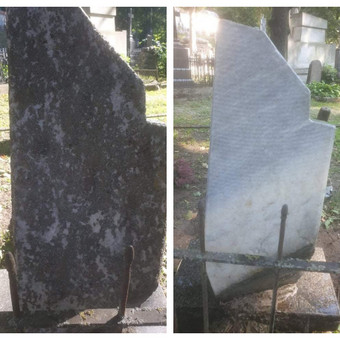 Valome senus paminklus, tvoreles, sieneles, atnaujiname antkapius. Laikui bėgant apsineša visi paminklai, tampa purvini, nebesimato užrašai. Su specialiomis priemonėmis atnaujiname visus paminklus, ku Vilnius Raidžių kalimas ant paminklo nuotrauka 3 Paminklo, tvorelių atnaujinimas Vilnius Raidžių kalimas ant paminklo nuotrauka 3