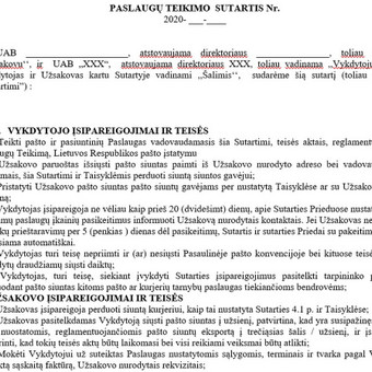 Sutarčių parengimo kainos priklauso nuo sutarties specifikos, sudėtingumo bei terminų, kada norima sutartį turėti. Visada atsižvelgiu į kliento poreikius. Kaina derinama individualiai. Klaipėda Gintarė Bernotė nuotrauka 3 Sutarčių rengimas Klaipėda Gintarė Bernotė nuotrauka 3