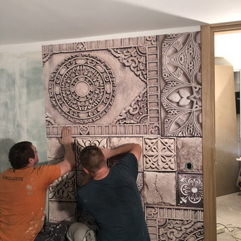 Skystų tapetų klijavimas Vilnius Apdailos darbai nuotrauka 12