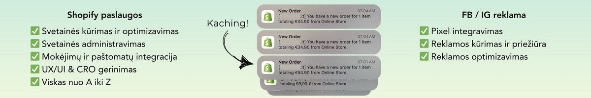Shopify el. parduotuvių kūrimas / Programavimas