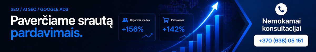 #1 Seo & Google Ads reklama, aiški investicijų grąža