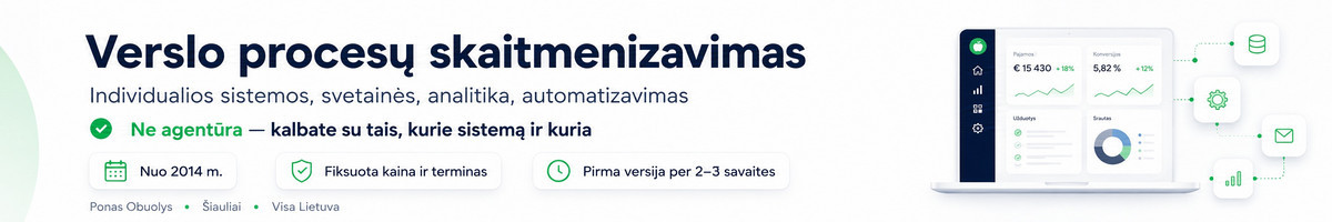Verslo procesų skaitmenizavimas ir individualios sistemos
