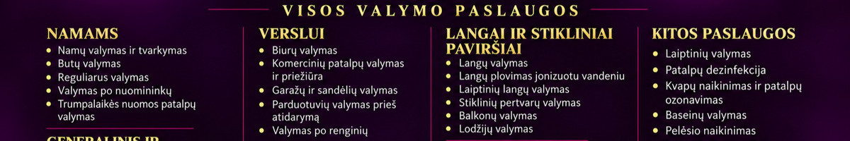 Visos valymo paslaugos. Dirbame visoje Lietuvoje !