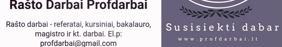 Profdarbai rašto darbai, mokymai ir konsultacijos
