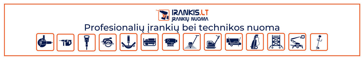 Profesionalių įrankių bei technikos nuoma