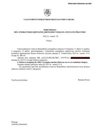 Sertifikatai, pažymėjimai ir kt.
