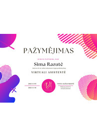 Sertifikatai, pažymėjimai ir kt.