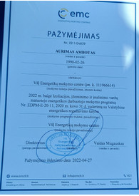 Sertifikatai, pažymėjimai ir kt.