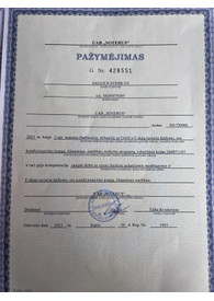 Sertifikatai, pažymėjimai ir kt.