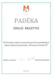 Sertifikatai, pažymėjimai ir kt.
