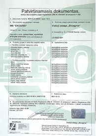 Sertifikatai, pažymėjimai ir kt.