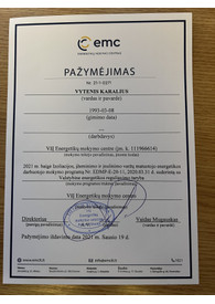 Sertifikatai, pažymėjimai ir kt.