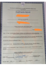 Sertifikatai, pažymėjimai ir kt.