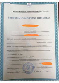 Sertifikatai, pažymėjimai ir kt.