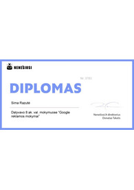 Sertifikatai, pažymėjimai ir kt.