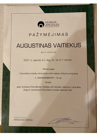 Sertifikatai, pažymėjimai ir kt.