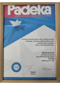 Sertifikatai, pažymėjimai ir kt.