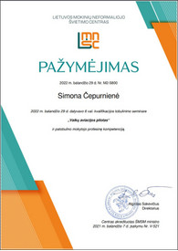 Sertifikatai, pažymėjimai ir kt.