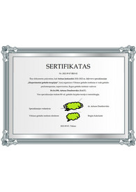 Sertifikatai, pažymėjimai ir kt.