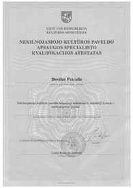 Sertifikatai, pažymėjimai ir kt.
