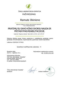 Sertifikatai, pažymėjimai ir kt.