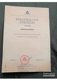 Sertifikatai, pažymėjimai ir kt.